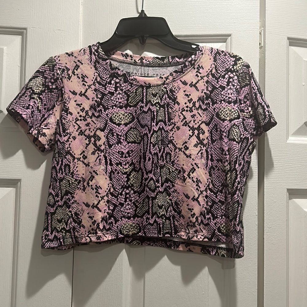 Prince Peter Collection cropped Snake Print T-Shirt, Size XS